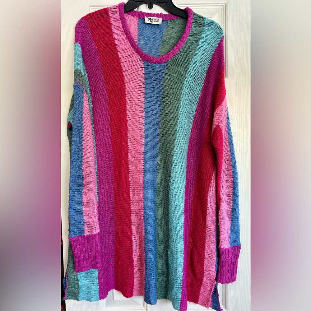 Show Me Your MuMu Rainbow Oversized Knit Sweater